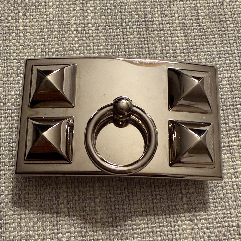 Hermes Collier de Chein Silver palladium Studded Belt Buckle 32mm SOLD